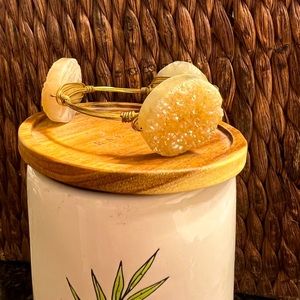 Used Bourbon and Boweties large cream druzy bracelet